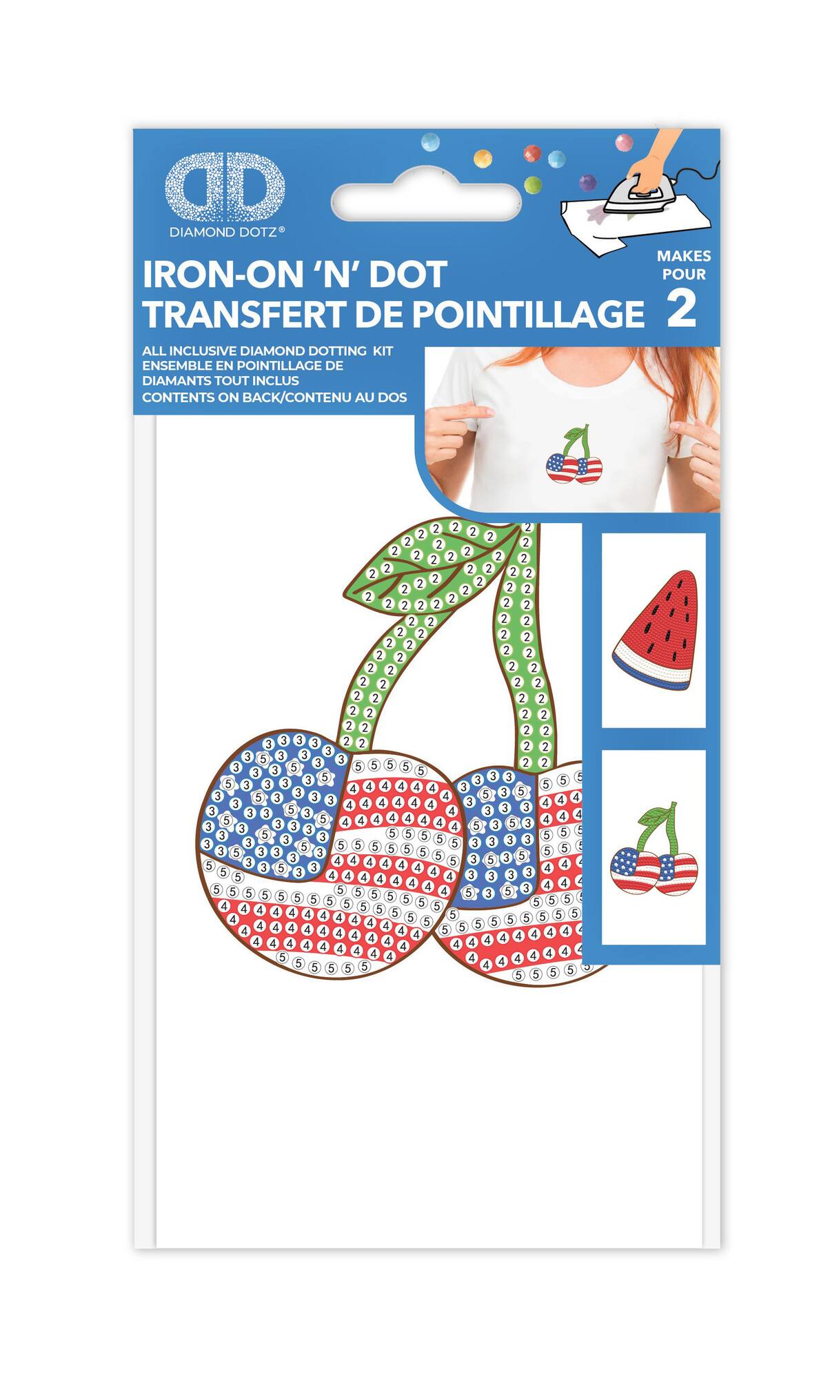 Diamond Dotz® Red, White & Blue Patriotic Fruits Iron-On 'n' Dot Kit